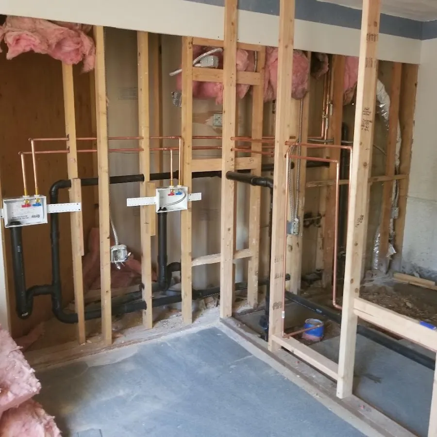 Copper pipe rough-in and plumbing installation in North Fort Lewis
